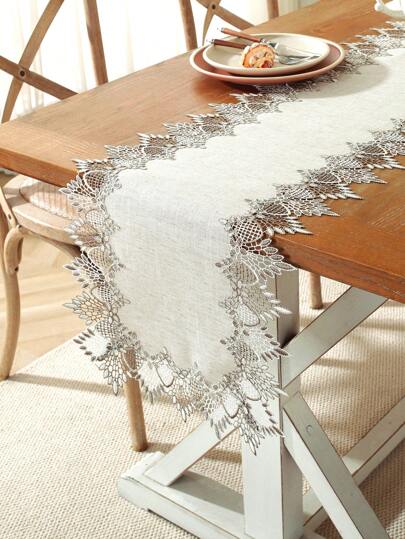 1 PIEZA Camino de mesa de tela de poliéster, con ribete de encaje vintage, de la serie Pastoral Fresca, elegante y único, adecuado para mesa de comedor, mesa de café, gabinetes, portavelas, manteles para jarrones, manteles individuales antiensuciamiento, manteles para platos, manteles para mesa, manteles para picnic, regalos, decoración del hogar, decoración festiva, actividades al aire libre, reuniones familiares, villas, fiestas, bodas, muebles de exterior. Disponible en varios tamaños.