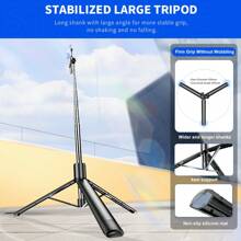 AXNEN 79-Inch/2m Stainless Steel Extra Long Pole - Balanced And Stable, 360° Rotating Selfie Stick Tripod, Multi-Functional Extendable Phone Tripod With Wireless Remote Shutter, Compatible With IOS And Android Phones, Suitable For Selfie, Video Recording, Vlogging, Live Streaming And More. C07 Compatible With IOS And Android Phones, Suitable For Summer Vacation, Travel, Fill Light, Outdoor Activities And Live Streaming. - Black - View 5