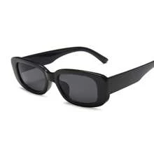 Lunettes de soleil carrées rétro petites, lunettes de soleil mode unisexe de style européen et américain pour la photographie de rue, protection UV