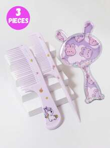 Set de 3 piezas/2 piezas de cepillos de pelo con diseño de unicornio morado al azar - Aptos para uso en seco y húmedo, adecuados para todo tipo de cabello, mango de plástico ABS duradero, opción de regalo perfecta - Multicolor - Ver 23