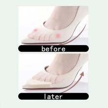 3 Pairs Beige High Heel Toe Inserts, Thickened Shoe Filler To Adjust Smaller Shoes, Toe Protectors To Prevent Pain, Slipping And Heel Falling