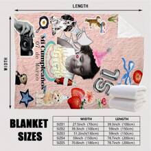 1 pieza Manta con tema de "Feliz cumpleaños", adecuada para cama, sofá o viaje, de tela de punto, manta rectangular de poliéster, regalo de cumpleaños, regalo del Día del Niño - Multicolor - Ver 10