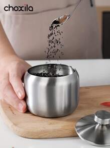 choxila 1 件不锈钢糖罐带勺，咖啡调味料储存罐，家庭厨房用品，用于食品储存和整理 - 調味罐 - 查看 4
