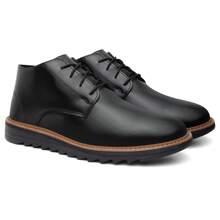 Bota Botina Sapato Social Masculino Derby Sola Alta Tratorada Cadarço Numeração Especial 37 Ao 46