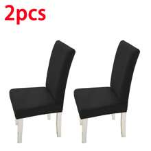 1/2/4/6 piezas Fundas de silla de microfibra de color liso