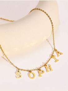 Collier personnalisé avec initiale pour femmes, collier avec lettre A-Z, collier en acier inoxydable, cadeau de la Saint-Valentin pour votre petite amie, vintage, sobre, élégant, mode automne, old money, fête des mères, pour anniversaires, remise des diplômes, bal de promo, soirée, fournitures scolaires, pour adolescents, élèves de collège, lycéens, étudiants d'université, première année, deuxième année, première année