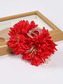 1 件女式仿真菊花发夹，温柔甜美风格发饰，适合婚礼、新娘、伴娘、舞会、派对、发饰、发爪、爪夹、发夹、发夹、海滩配饰秋冬花朵，适合度假装扮女士 - 彩色 - 查看 10