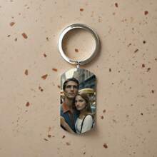 1pc Stainless Steel Dog Tag Keychain, Customizable Photo Print, Gifts For Mother/Father's Day