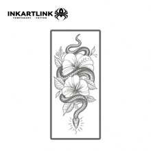 INKARTLINK 8*18cm 1pc Snake Herbal Juice Pattern Temporary Tattoo, Magic Tattoo, Last 15 Days, Semi-Permanent Tattoo, Realistic Fake Tattoo, Lasting 1-2 Weeks