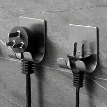 2pcs Strong Stainless Steel Adhesive Hook, Stainless Steel Hook, Kitchen Door, Clothes Wall, Clothes Hook, Nail Free