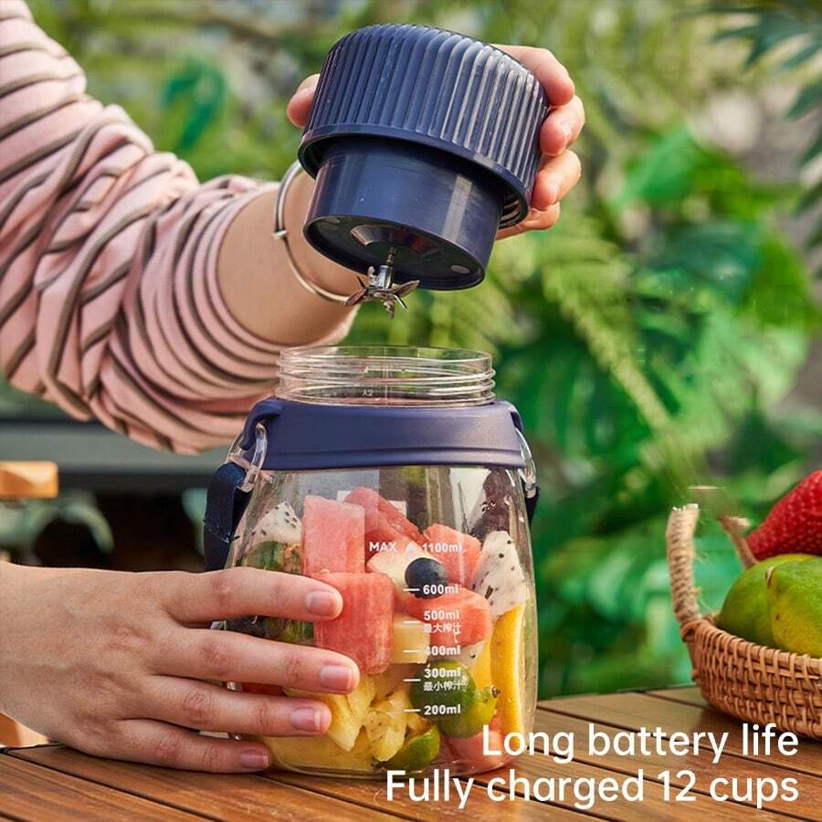 Vaso exprimidor portátil de 10 hojas con gran capacidad, exprimidor eléctrico multifunción para frutas y verduras