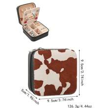 1pc Animal Print (Leopard & Cow) Faux Leather Jewelry Box, Detachable And Stylish, Suitable For Valentine's Day, Mother's Day, Birthday, Graduation Gifts