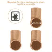 [Calcetines de punto antideslizantes para patas de silla] Juego de 4/24/32 piezas de calcetines de punto grueso de doble capa antideslizantes para patas de silla - Protectores de piso a rayas clásicos, cubiertas para reducción de ruido - Material de poliéster, multicolor