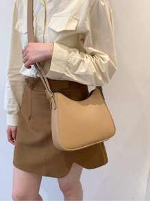 Fashionable Solid Adjustable Shoulder Crossbody Handbag For Women