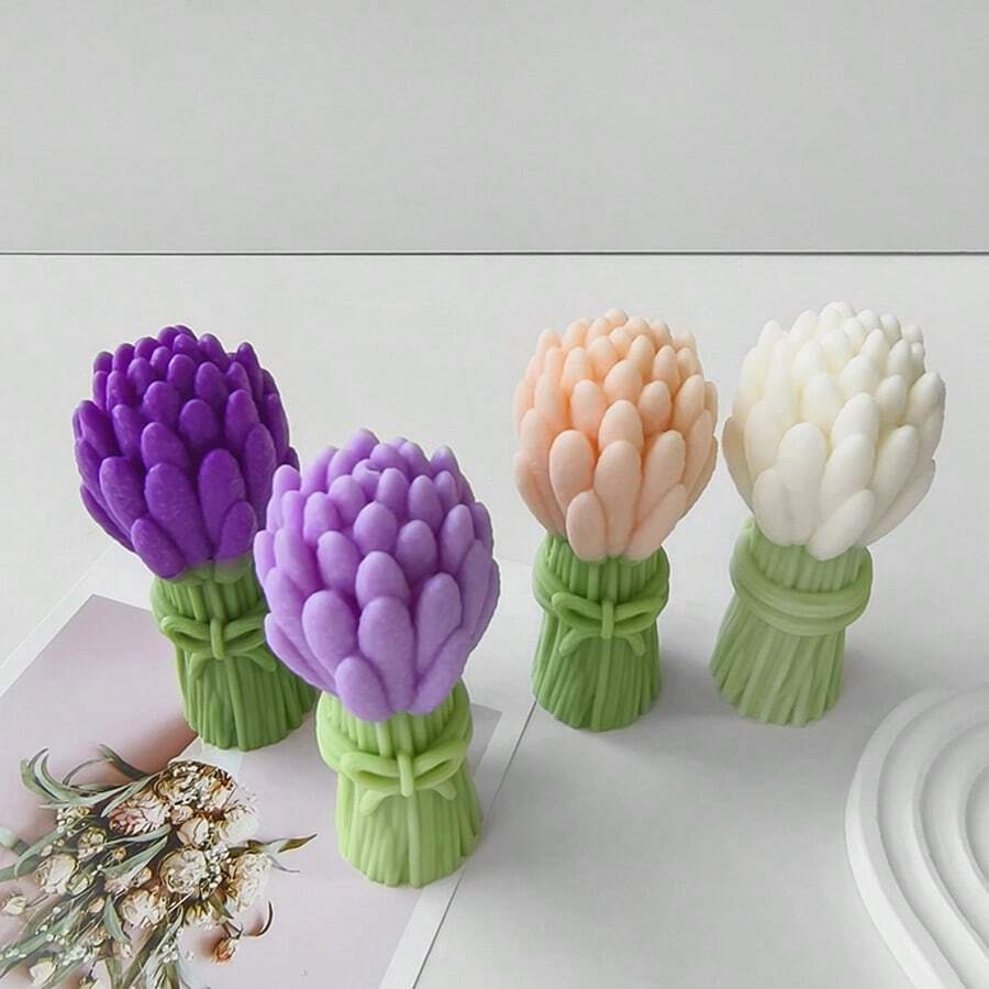 1pc Lavender Flower Bouquet Silicone Mold, Suitable For Candle Making, Arts And Crafts Decor