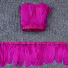 1 metro de plumas de ganso de 15-20 cm (6-8 pulgadas) para coser en adornos, flecos, ropa, manualidades, decoración de tocados, suministros de boda, accesorios de artesanía