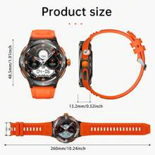 EIGIIS Smart Watches For Men With LED Flashlight 500mAh Big Battery Smart Watch 1.53" Big Screen Rugged Smartwatch 3ATM Waterproof Fitness Tracker For IOS Android Multifunctional Digital Watch Gifts For Men