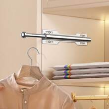 CTSZOOM 1pc Retractable Clothes Hanging Rod, For Wardrobe Closet Pull-Out Rack, Extendable Wardrobe Bar, Pants Rack, Storage Hanger