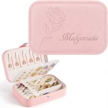 1pc, Custom Name, Personalized Jewelry Box, Ring And Necklace Zipper Jewelry Box, Gifts For Girls, Friends And Mothers, Exquisite Jewelry Box, Christmas Gift, New Year Gift, Holiday Gift, Blessing Gift - Multicolor - View 9