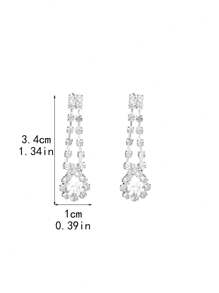 1 par de pendientes de studs con cristales de circonita cúbica elegantes y lindos para fiestas, graduación y clubes