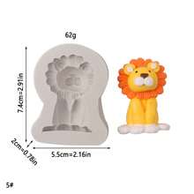 1 件卡通动物鹿、狐狸、狮子、熊猫、猪形状硅胶模具 - 淺灰色 - 查看 10