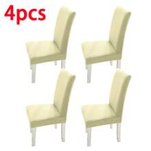 1/2/4/6 piezas Fundas de silla de microfibra de color liso