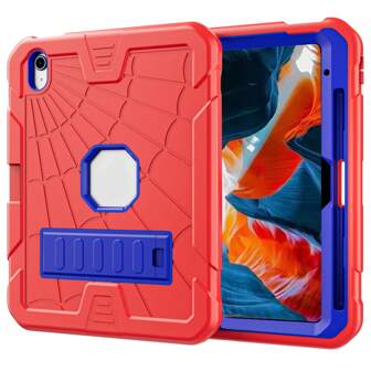 Militärindustrin Fallskyddande 1st standardfodral kompatibelt med iPad 10:e generationen 2022 (10,9 tum) iPad (A16) 11 tum 11:e generationen 2025 iPad 11 (A16 2025) iPad 7:e/8:e/9:e 10,2 tum 2019/2020/2021, kraftigt militärklassat stötsäkert robust skyddande 10,9" 11''-fodral med inbyggt stativ för iPad 10 Gen 10,9 tums surfplatta.