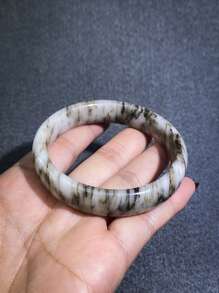Bestselling Natural Jade Bangle, Fashion Women's Lucky Bracelet, Jewelry Gift For Girlfriend (Natural Jade Surface May Have Mineral Spots And Patterns, Which Is Normal), With Gift Box