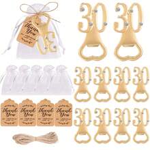 10 pezzi di apribottiglie in metallo con numeri 30/40/50, regali pratici per compleanno, anniversario, matrimonio, San Valentino, decorazione per feste e ospiti