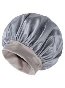 1 件装男士帽子纯色宽边弹力丝绸光滑缎面帽子男女皆宜，休闲舒适睡帽，护发帽 - 彩色 - 查看 4