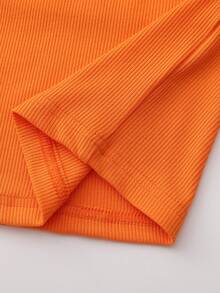 二合一短款上衣 黑白拼接性感针织背心 女士修身上衣