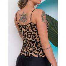 Women's Tank Top With Adjustable Straps Basic Crepe V1 Collar Strapless Tank Top Various Colors D-32 - 摩卡棕 - 查看 2