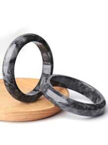 Bestselling Natural Jade Bangle, Fashion Women's Lucky Bracelet, Jewelry Gift For Girlfriend (Natural Jade Surface May Have Mineral Spots And Patterns, Which Is Normal), With Gift Box