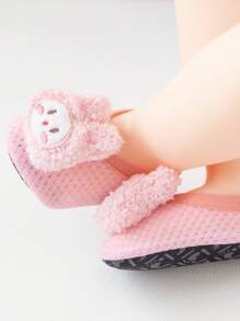 1 Pair Baby Anti-Slip Mesh Floor Socks, Infant Toddler Non-Slip Home Socks With Cartoon Rabbit Design, Breathable Spring/Summer, Pink Color, Suitable For Everyday Wear And Parties