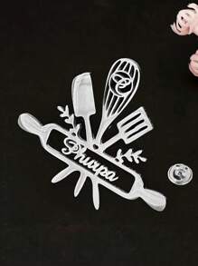 Personalisierter Kochnamen-Abzeichen Brosche - Eleganter Edelstahl, perfektes Geschenk für Lebensmittel- und Kochliebhaber, multifunktionales Lässig Accessoire