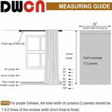 DWCN 2PCS Sheer Curtains Semi Transparent Voile Rod Pocket Curtains For Bedroom And Living Room, Party, Christmas Decoration - màu đen - Xem 3