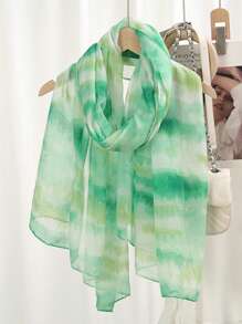 1 pièce Nouveau foulard dégradé balinais d'été pour femmes, foulard musulman fin et élégant pour les cheveux, écharpe longue pour la vie quotidienne, les voyages, la photographie, la protection solaire. Cadeau de festival familial