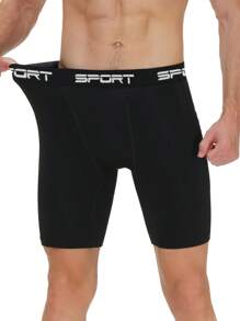 3pcs Men Sports Shorts, Contrast Color "KING" Print, High Elastic Quick Dry Basketball/Gym/Running 5 Inch Compression Pants