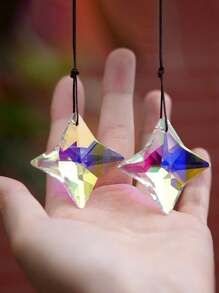 2pcs Crystal Ornaments Star Sun Catcher Rainbow Maker Glass Hanging Pendant Ornaments For Home Garden Decoration Gifts Birthday Graduation - Colorful - View 4