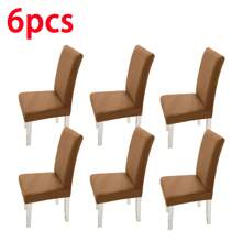 1/2/4/6 piezas Fundas de silla de microfibra de color liso