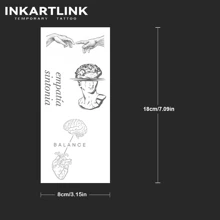 INKARTLINK INKARTLINK 8*18cm 1pc Herbal Juice Temporary Tattoo, Heart Letter Fate Magic Tattoo, 15 Days Tattoo, Semi-Permanent Tattoo, Realistic Fake Tattoo, Lasting 1-2 Weeks