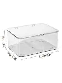 1pc Tea Storage Box With Cover, Transparent Dust-Proof Tea Table Tea Leaves Teacup Organizer, Tea Set Holder