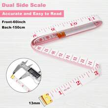1/2/3/4pcs Soft Measuring Tape, Cloth Sewing Fabric Tailor Small Waist Pink Mini Ruler Body Measurement Tape For Body Measurement, Weight Loss, 150cm/60 Inch (Random Color)