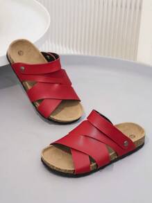 Kids Flat Sandals/Kids Flat Slippers/Kids Flat Beach Slippers - Red - View 4