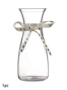 1 件 6.85 英寸亚克力塑料透明花瓶、家居桌面装饰、生日婚礼餐桌装饰花瓶、玻璃外观塑料花瓶 - 無色 - 查看 9