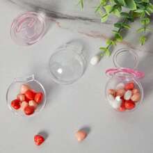 12 Carriage Candy Boxes - Transparent Plastic Makes Them Shinier - Gift Containers, Blue And Pink Can Better Blend Into Various Occasions, Suitable For Decorating Parties And All Kinds Of Events