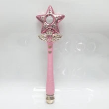 Baghetă magică în formă de lună și stea cu efecte luminoase și sonore, recuzită magică, potrivită pentru petrecere de ziua de naștere, adunări de sărbători, jocuri de rol și alte ocazii, hobby, colecție, articole de petrecere, Halloween, Crăciun