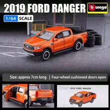 Burago Resmi Resmi Otentik 1: 64 Alloy Car Model Mercedes-Benz Cadillac Simulasi Koleksi Dekorasi Model Mobil Untuk Hadiah Ulang Tahun Natal Pria - 1:64 Ford RANGER Oranye - View 3