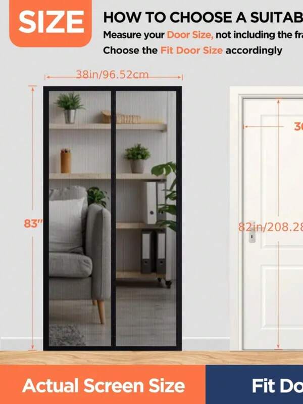 Magnetischer Türvorhang, Selbstversiegelnder Schiebeschrank, Magnetischer Moskitonetz-Türvorhang, Keine Bohrarbeiten Erforderlich, Geeignet Für Terrassentüren, Terrassentüren, Wohnzimmer, Schlafzimmer, Arbeitszimmer, Einfache Installation