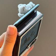 可爱考拉蓝色磁吸轴手机壳适用于三星 Galaxy Z Flip 5 6 Z Flip6 ZFlip 5 Zflip6 Zflip5 防震后盖防水防摔防刮 - 藍 - 查看 5